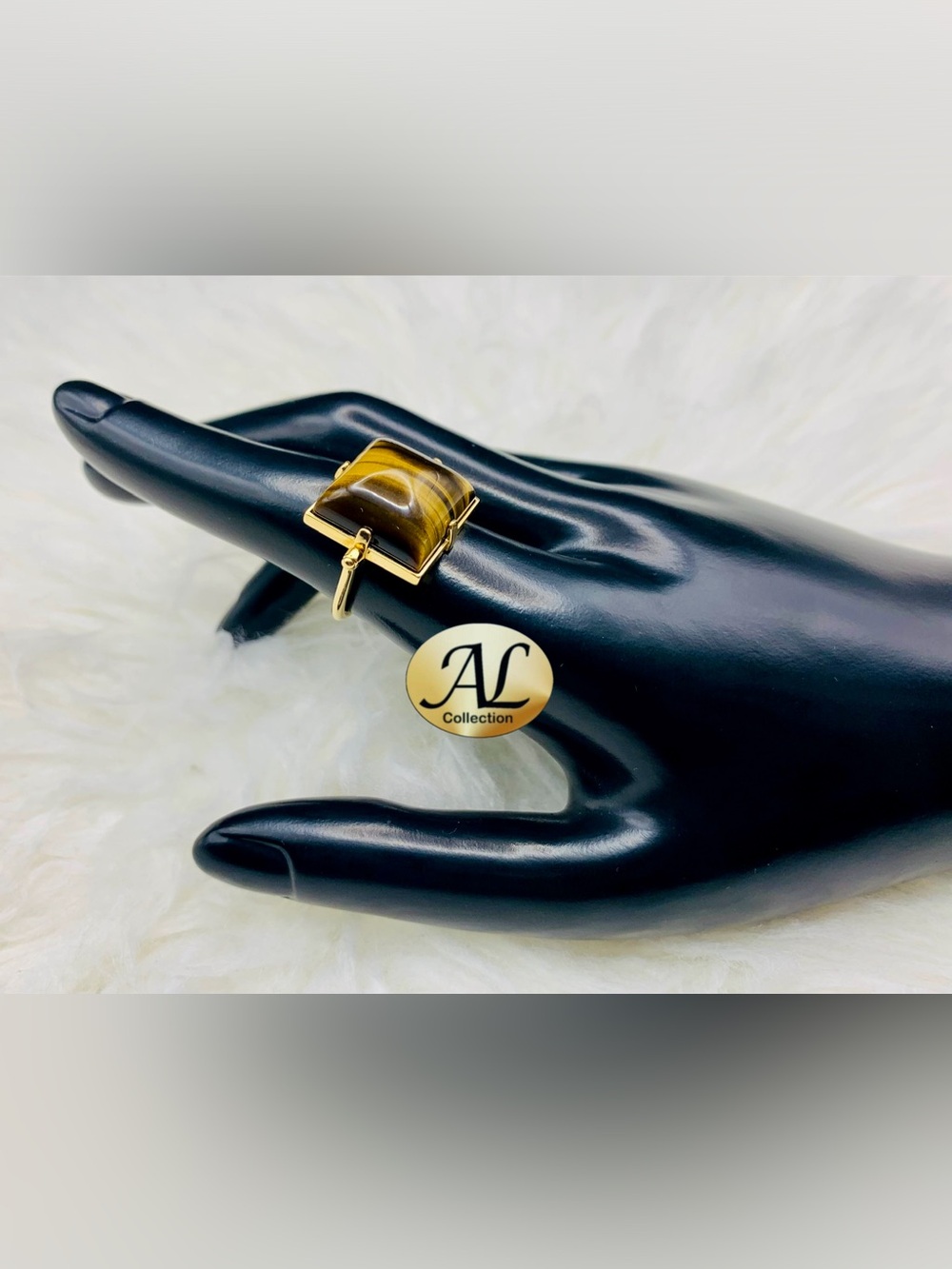 Extremely RARE! Louis Vuitton Tiger Eye Manufacturer Complete Pendant Ring US 8